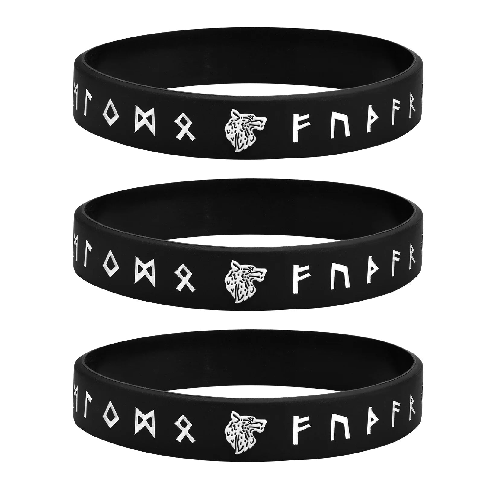 Norse Runes Soft Silicone Rubber Wristband - Odin's Shore