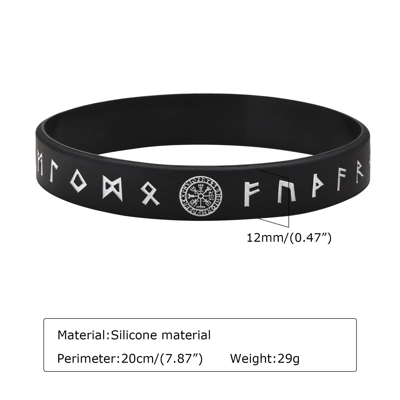 Norse Runes Soft Silicone Rubber Wristband - Odin's Shore