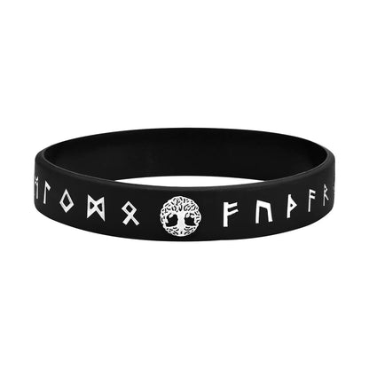 Norse Runes Soft Silicone Rubber Wristband - Odin's Shore