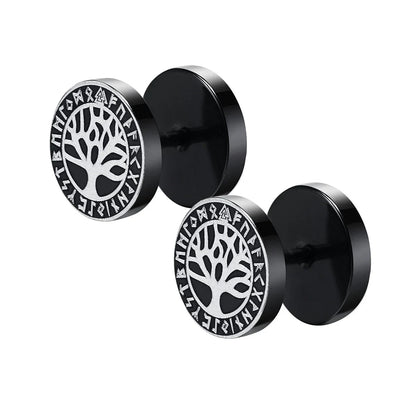 Norse Viking Runes Stud Earrings - Odin's Shore