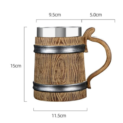 Viking Wood Style Beer Mug - Odin's Shore