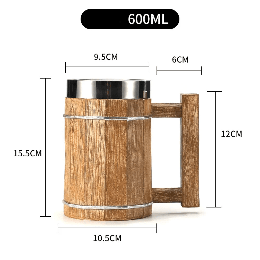 Viking Wood Style Beer Mug - Odin's Shore