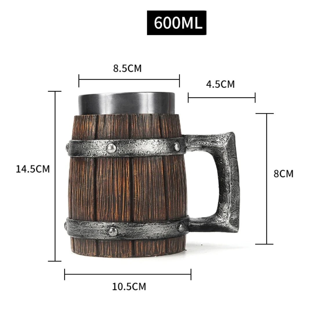 Viking Wood Style Beer Mug - Odin's Shore