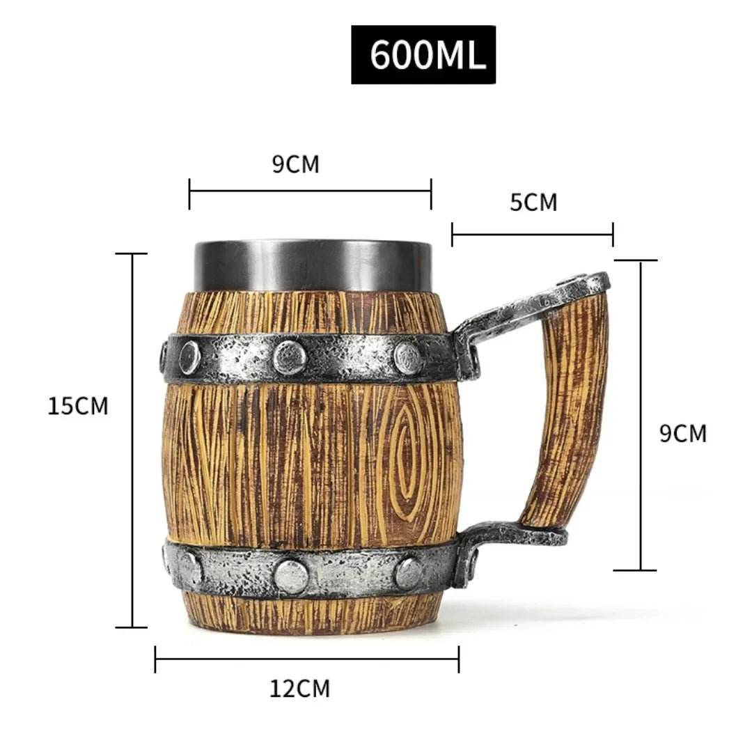 Viking Wood Style Beer Mug - Odin's Shore