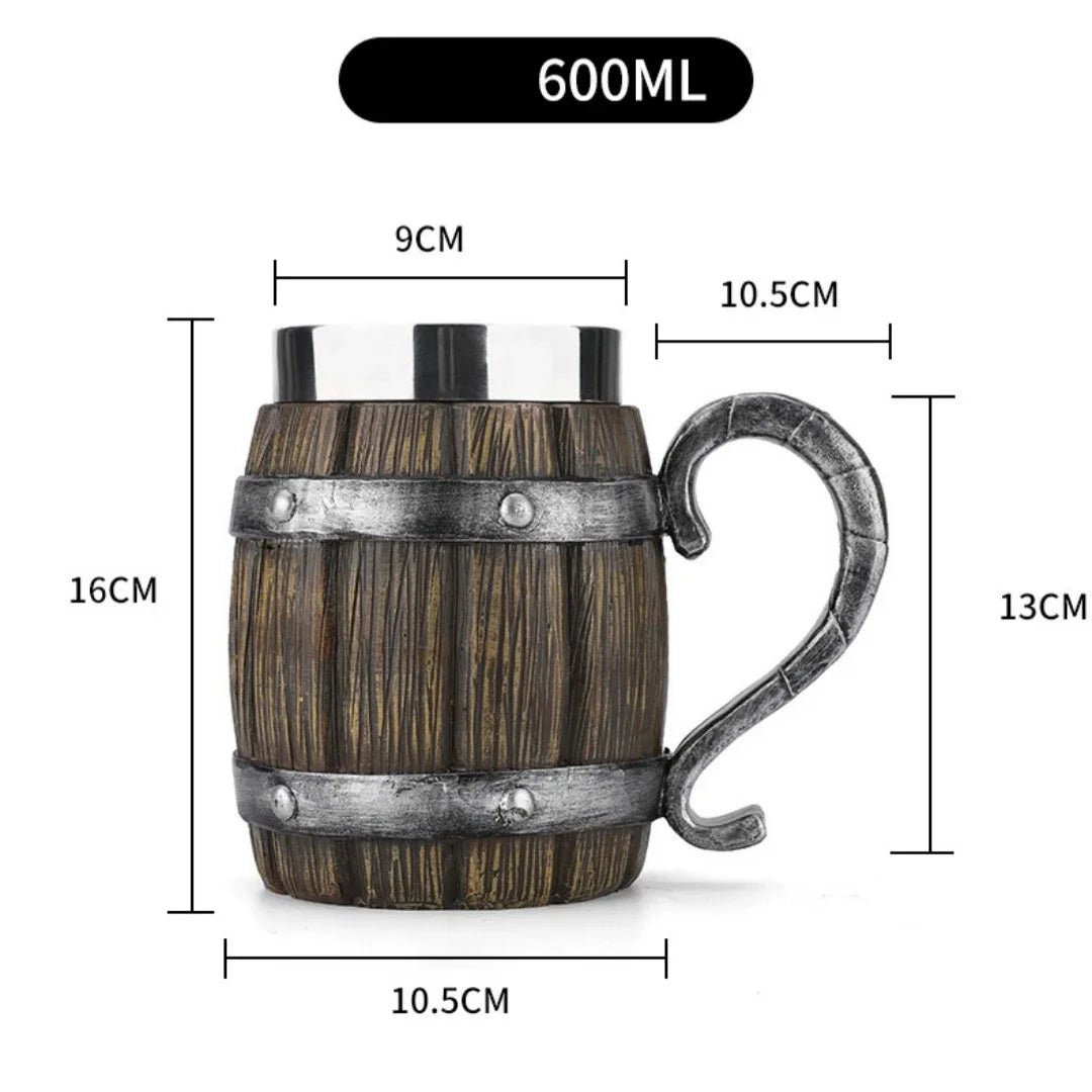 Viking Wood Style Beer Mug - Odin's Shore