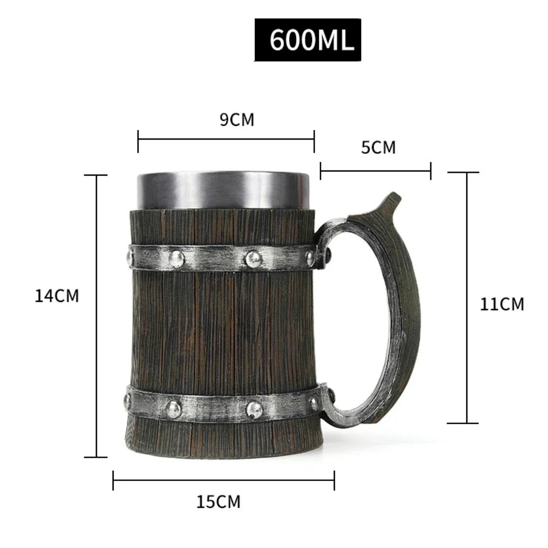 Viking Wood Style Beer Mug - Odin's Shore