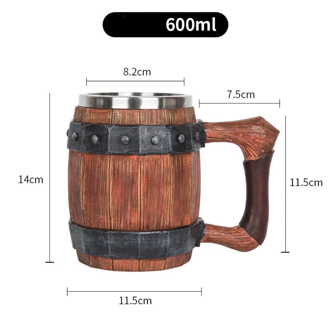 Viking Wood Style Beer Mug - Odin's Shore